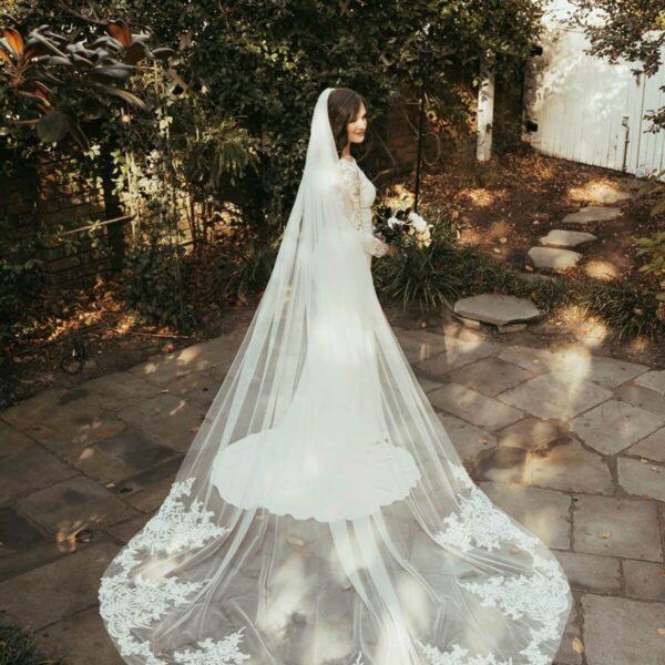 Bride in the Station No 2 Courtyard