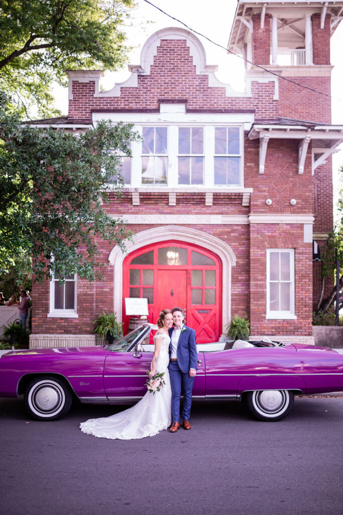 Classic Car and Wedding Couple at Station No.2